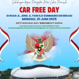 Car Free Day Bekasi Ditiadakan 1 Juni, Kembali Digelar 8 Juni 2025