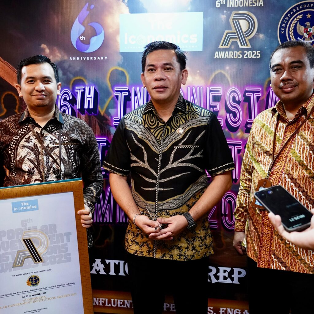 The Iconomics Anugerahkan ATR/BPN Penghargaan Popular Government Institution 2025