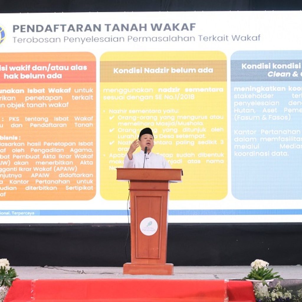 Nusron Wahid Ajak Masyarakat Segera Sertipikatkan Tanah Wakaf